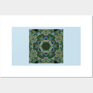 Javan Green Peafowl  kaleidoscope Posters and Art